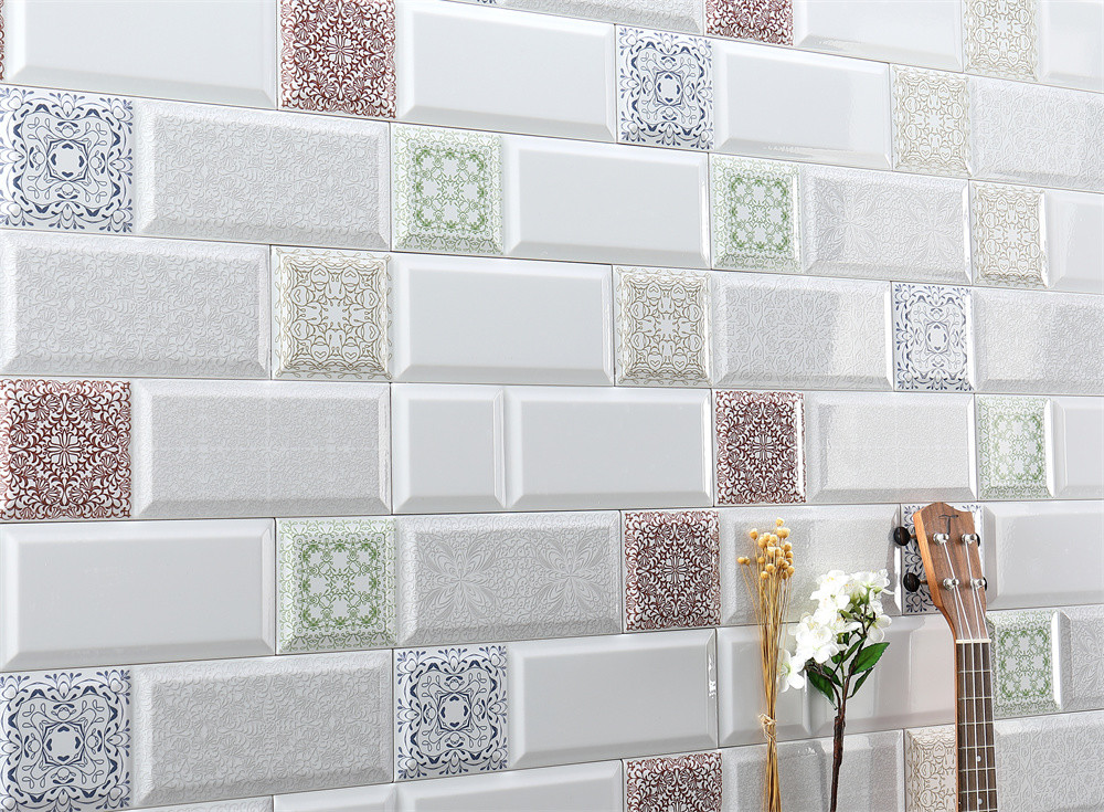 10×30cm Vintage Pattern,Stylish Indoor Porcelain And Ceramic Wall Tiles For Backsplash And Canteen