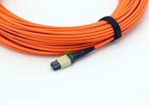 China MPO Trunk Cable 30M 12F 3.0mm OM2 MPO Female 50 / 125μm 200M LSZH Polarity B High Return Loss Orange Senko factory