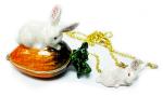 Fairy Rabbit Enameled Trinket Box Bunny Jewelry Box Pewter Rabbit Jewelry