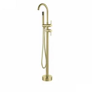 China Commercial Deck Mount Tub Faucet Brass Brushed Gold Bronze Custom factory