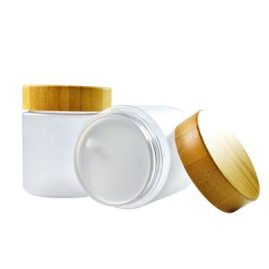 China Amber Body Plastic Makeup Containers , Clear Cosmetic Containers With Bamboo Lid factory