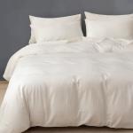 Long Staple Cotton Organic Fabric Density Bedding Set Cream 3Pcs Duvet Cover 100