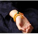 Fashion Jewelry Natural Round Bead Stone Natur Orange Yellow Amber Crystal