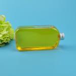 36g Flat Square PET Clear Plastic Juice Bottles With aluminum Lids