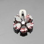 Women Jewelry Purple Cubic Zircon Flower Pendant Necklace (PSJ0223)