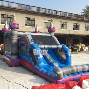 China CE Tarpaulin Commercial Inflatable Castle With Water Slide Pool 10mL*5mW*6mH factory