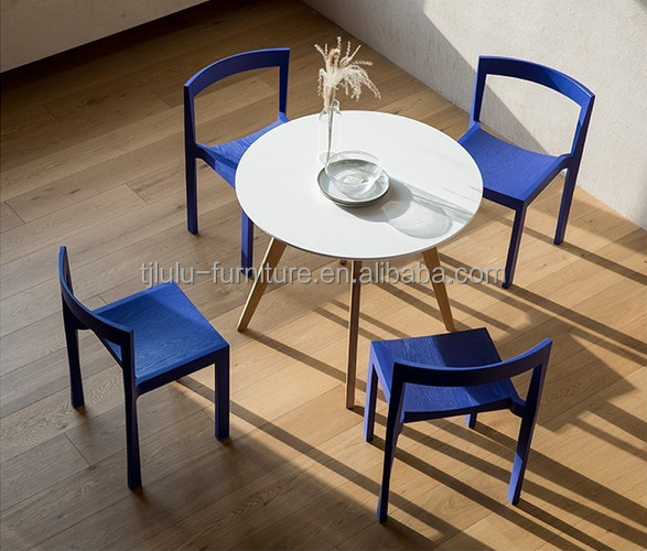 Dining Room Furniture Sturdy Wood Dining Chair for Living Room European Modern Stacked Restaurant Bar