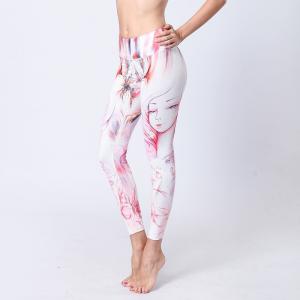 China CPG Global Women's Outdoor Leggings Sport Running Pants Yoga Beauty Girl Pattern HK44 factory