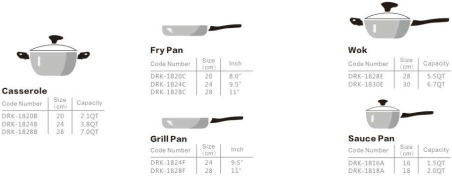 Die casting stone marble coating cookware set with with wooden handle