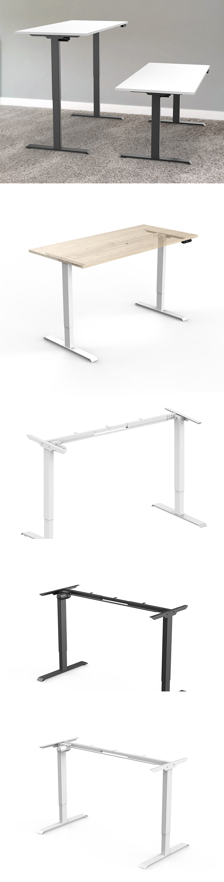 SPCC Steel/Iron Frame Electric Sit and Stand Up Office Table with Adjustable Height