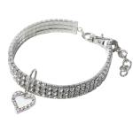 Adjustable Crystal Small Cat Collar Elastic Pet Necklace For Small Pet Cat Dogs