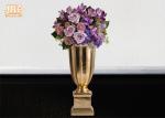 Gold Leafed Fiberglass Table Vases Homewares Decorative Items Trumpet Floor