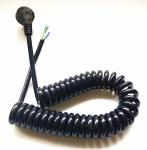 European 3pin black spring power cord 0.5m-10m copper power cable with lock free