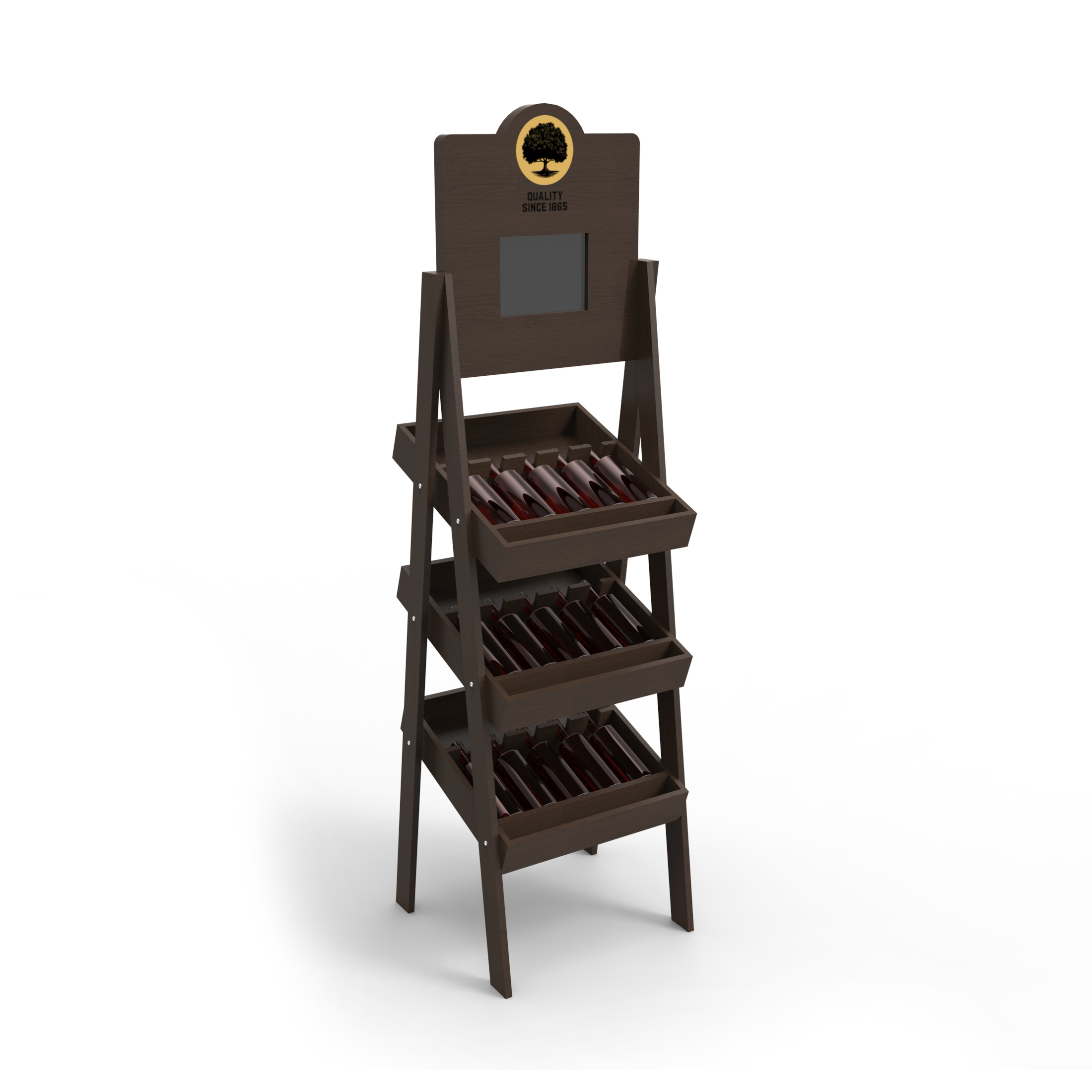 Customized Cardboard Counter Display Stands Vodka Table Top Display Rack For Bar