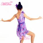 Textile Printing Floral Diagonal Lyrical Dance Competition Costumes Skating And