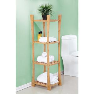 China wooden bamboo floor shelf for bathroom factory