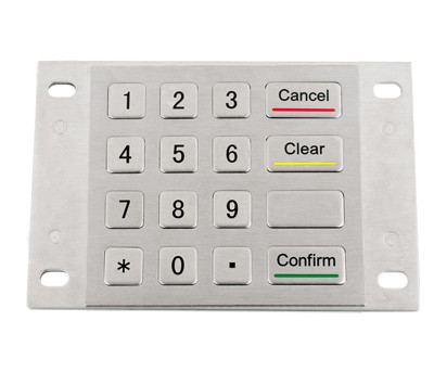 China IP65 vandal resistance stainless steel 4x4 rugged metal keypad for ATM machine factory