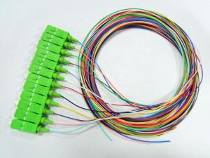 China Single Model Pigtail Fiber Optic Cable 0.9mm Tight Buffer SC APC 12 Colors factory