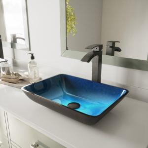 China Turquoise Rectangular Wash Hand Basin Bathroom Sinks Top Mount factory