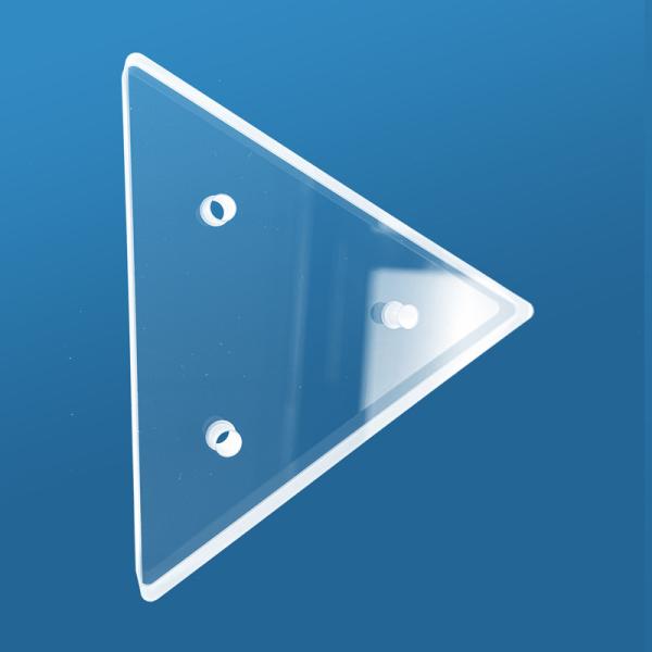 China Optical Quartz Glass Fused Quartz Plate Triangular Shape With Hole factory