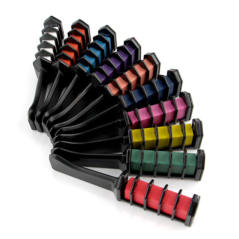 Kids Safe Hair Chalk Comb Set Washable Hair Dye Chalk for Temporary Hair Color Salon