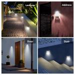 Fence Solar Powered PIR Motion Sensor Light Stainless Steel LED Lighting and