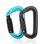 Aluminum Carabiner 12kN Screw Locking for Gym Climbing Gear in Heavy Industry