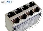 8 Ports Rj45 Through Hole Connector , Stacked RJ45 Modular Jack 100 Watt 10G