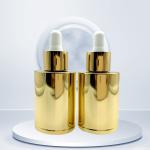 Eco Friendly Skincare Packaging 2oz Dropper Oil Bottle Gold Essential Oil Bottle
