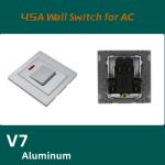 AC Controller Electrical Wall Switch 45A 250V Glass / Aluminum