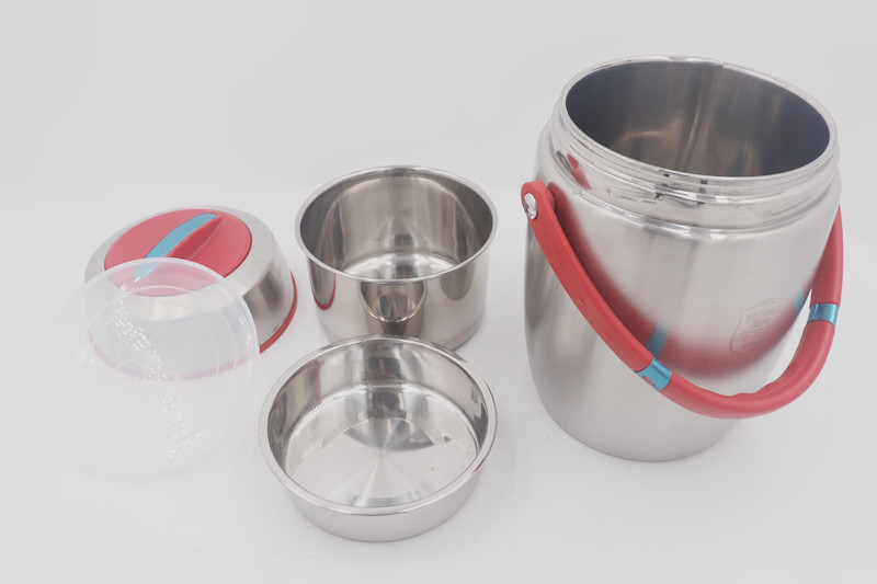 China 1.5L Portable layer design stainless steel insulated thermos vacuum lunch box with handle factory