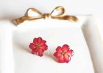 Whole Sale Flower Shape DIY Red Roses 925 Silver Unique Design Earring For Women