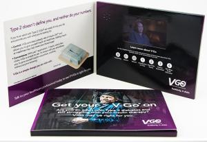 China 4.3Inch Multi pages Video Booklet for Trade Show , 512M lcd video brochure card factory