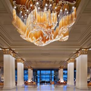 China Custom Big Large Hotel Lobby Banquet Hall Murano Glass Pendant Light Modern Luxury Chandeliers For Wedding Hall Decorations factory