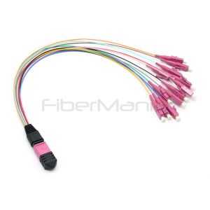 MTP to LC MPO Fanout Cable with Corning ClearCurve® Fiber and Plug and Play