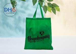 China Green Polyester Tote Bags Silk Screen Printing Advertising Suitable Carrier Sustainable factory