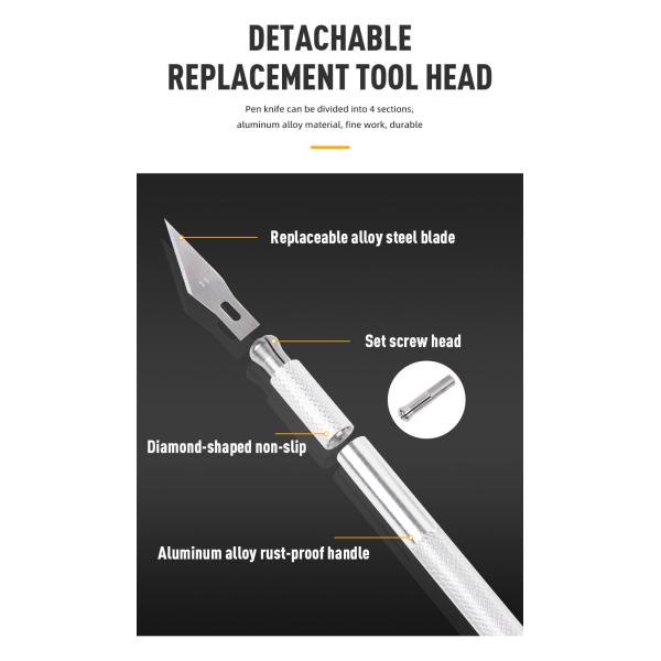 Metal Handle Scalpel Blade Knife for Craft Engraving Cutting Supplies DIY Stationery