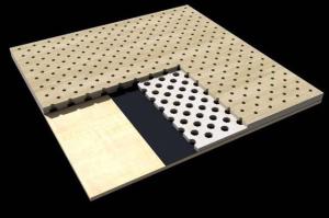 China Office Building Perforated Wood Acoustic Panels / Sound Absorption Board factory