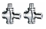 Press Button Self Closing Flush Valves / Chrome Finish Brass Sink Faucets for