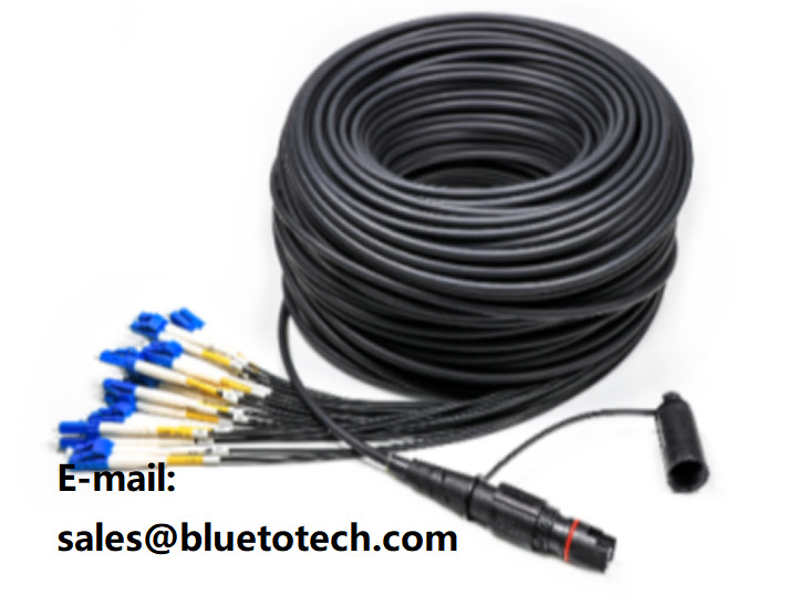 Outdoor Waterproof IP67 24Fiber MTP/MPO to LC Fiber Optic Patch Cord Optical Jumper