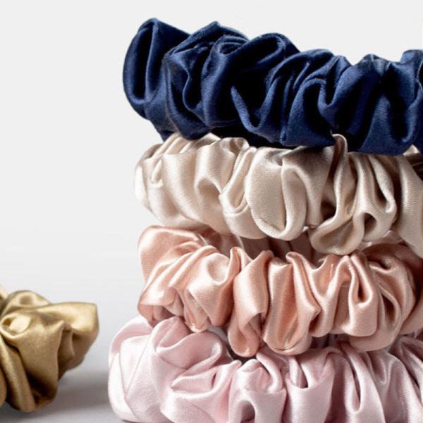 Silk Scrunchies For Hair 100% Mulberry Silk Ties For Curly Hair Scrunchies