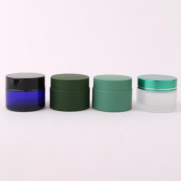 Matte Black Blue Green Cosmetic Bottle Packaging Glass Cream Jar 5g 10g 15g 30g