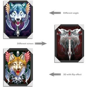 China Custom Bear Design 3D Lenticular Picture , 3D Flip Picture Decration factory