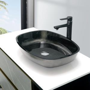 China Scratch Resistant Glass Table Top Wash Basin Green Colour Engraving Modern factory
