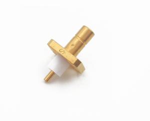 China Gold Plated Waterproof Coaxial Connector Smb Antenna Connector With Four Holes Flange Mounting factory