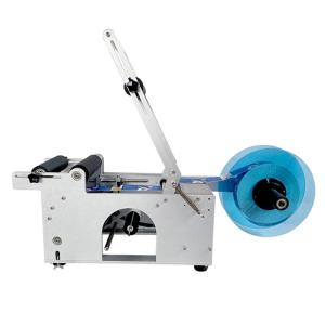 China Multipurpose Round Bottle Labeling Machine Semi Automatic 50 Bottles Per Min factory