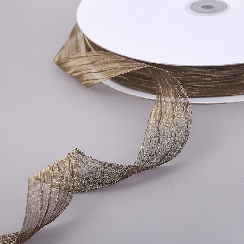 Gift Wrapping 25mm Organza Ribbon Korea 2.5cm Sheer Wired Ribbon
