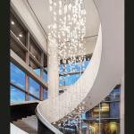 Hotel Crystal Chandelier Bar Living Room Large Engineering Light Green