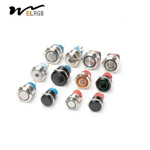 China 19mm 22mm Metal Push Button Switch 12mm 16mm Illuminated Momentary Switch factory