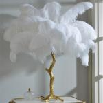 Tree Stand Copper ODM Ostrich Feather Lamp For Hotel Villa